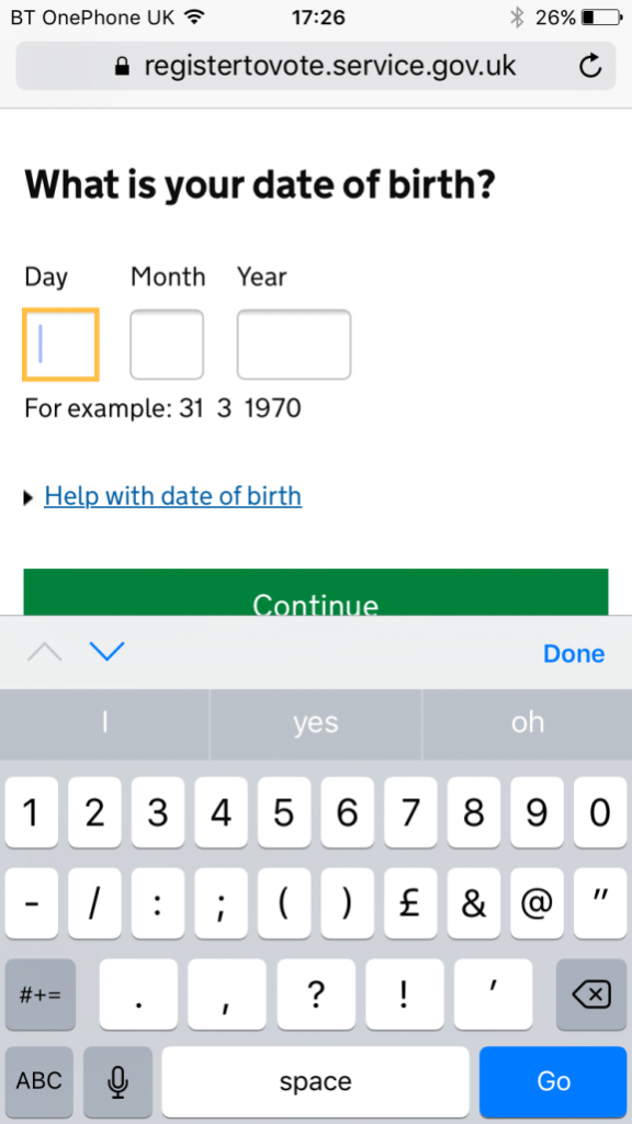 Numeric keyboard is displayed on selecting the field